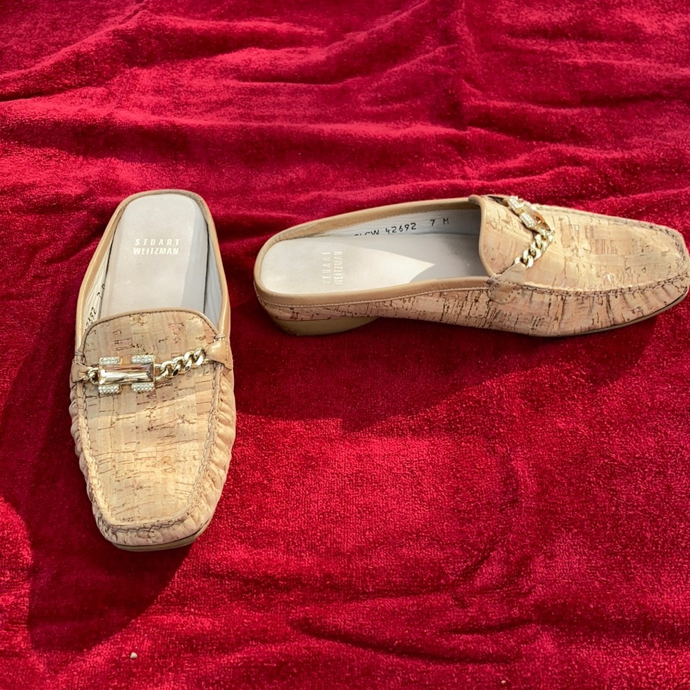 Stuart Weitzman cork mules